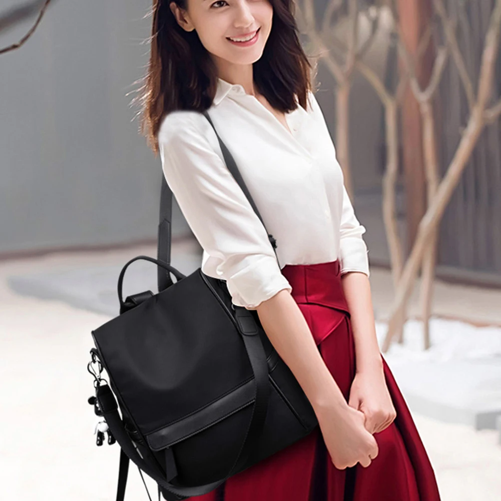 

Large Capacity Waterproof Multi Pocket Anti Theft Shoulder Bag Women Backpack Zipper Closure Storage Oxford Cloth Casual Travel