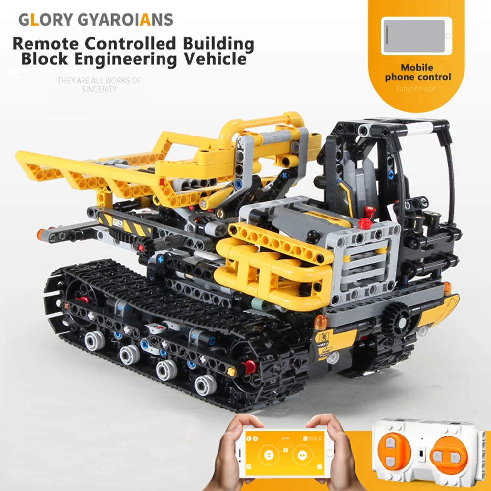 13035 774PCS Engineering City Glory App Remote Control RC Construction Brigade Truck Car Building Blocks Bricks Toy Gift For Kid