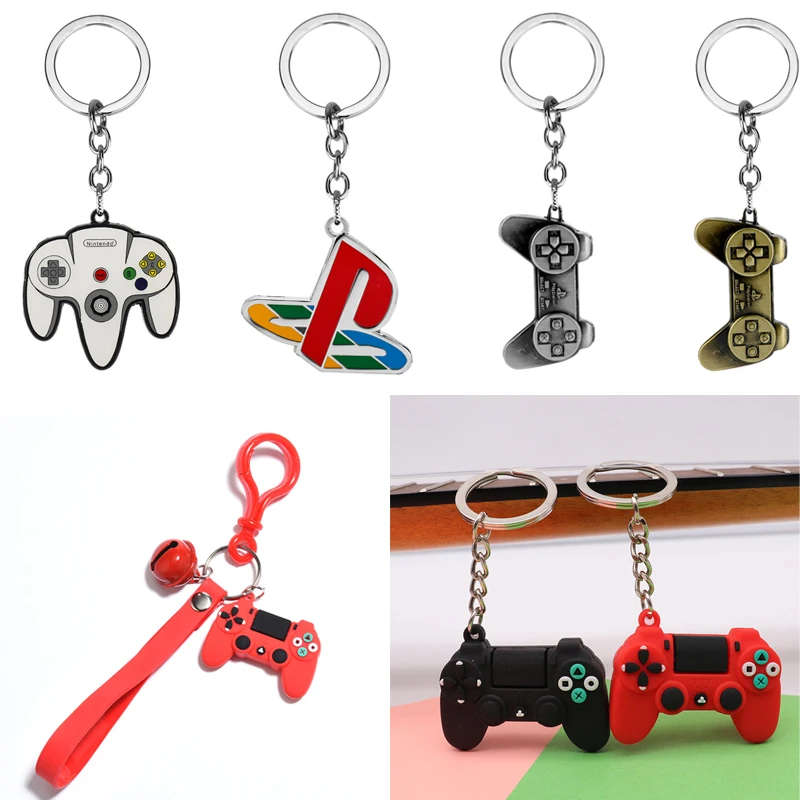 Men's Simple Video Game Handle Keychain Couple Joystick Machine