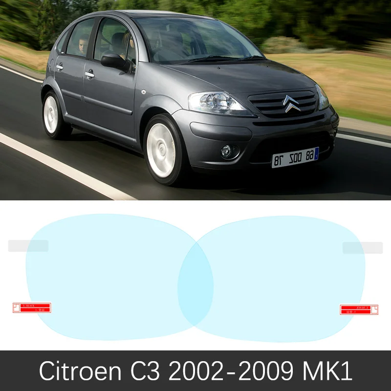 Citroen C3 2002-2009 Для Citroen C3 2002~ MK1 MK2 MK3 полное покрытие зеркало заднего вида противотуманные пленки непромокаемые противотуманные пленки аксессуары - Название цвета: Citroen C3 2002-2009