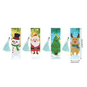 

5D DIY Round Diamond Painting Bookmark Tassel Leather Book Markers Embroidery 62KA