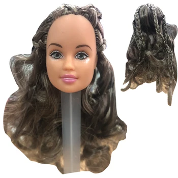 

NK One Pcs Doll Head With Gray Long Hair For Girl Doll Accessories Best DIY Gift For Girls' 1/6 Doll 115B 4X