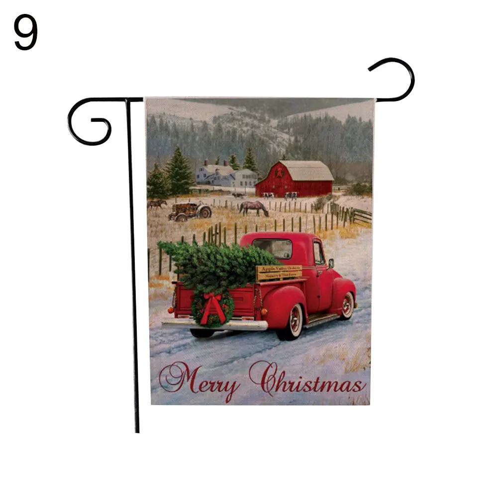 Рождественский грузовик узор зимний сад Висячие Флаг Баннер рождественские вечерние украшения - Цвет: 9