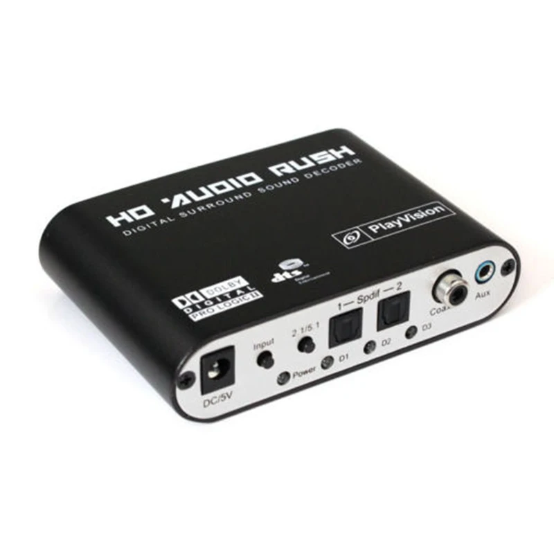 RCA цифровой DTS/AC-3 декодер 2 способа SPDIF коаксиальный до 6RCA декодер формата HD+ кабель 5,1-канальный переключатель 120дБ отношение сигнал-шум