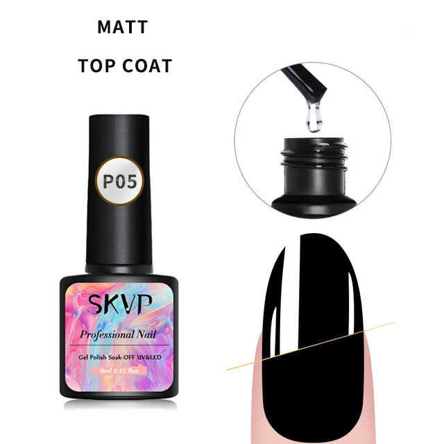 SKVP Gel Nail Polish Cat Eye Gel Semi Permanent Uv Varnish Gel Nail Art 8ML Glitter Effect Off Nail Polish Gel For Nails Design MATT TOP