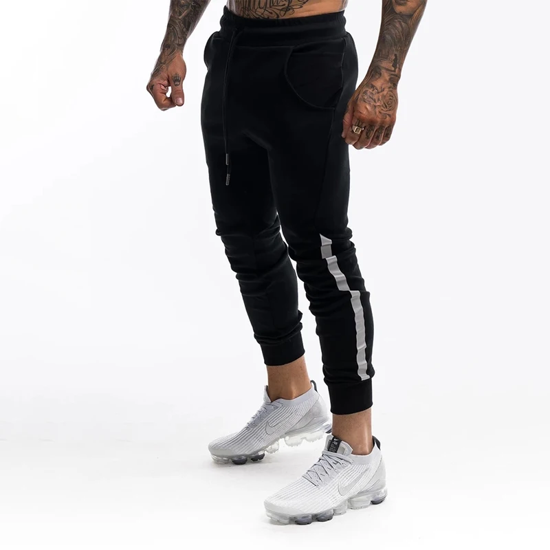 Повседневная Уличная одежда в стиле хип-хоп; мужские брюки для бега; модные мужские повседневные Комбинезоны; брюки со шнуровкой из хлопка; брендовая мужская одежда