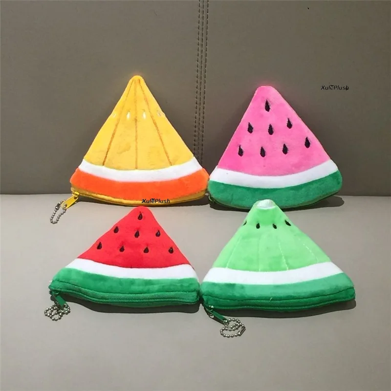 Summer Fruits Toy Purse-Lemon , Watermelon Etc. Plush Pocket Purse , keychain plush purse