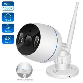 

1080P Cloud Wifi Camera Outdoor 2MP 4X Digital Zoom Wireless Bullet Camera Audio Home Security Full Color Night Vision IP Camera