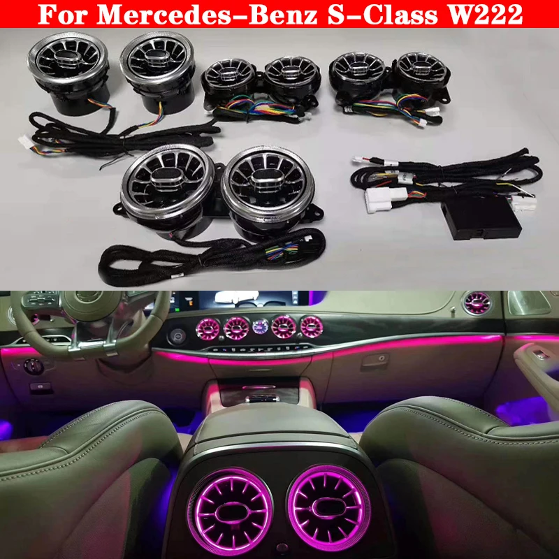 

Car Colors decorative Ambient Light For Mercedes-Benz S-Class W222 Front Console Dashboard AC Condition Air Outlet Turbo