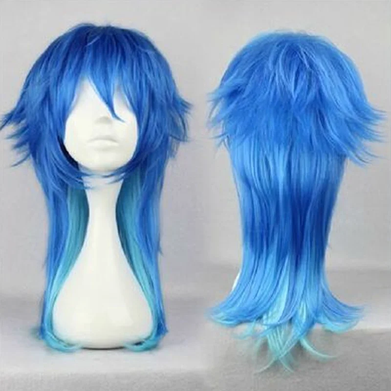 ombre HAIRJOY драматического убийцы DMMD серагаки Аоба косплей костюм вечерние парик два тона синий Ombre синтетические волосы - Цвет: ombre
