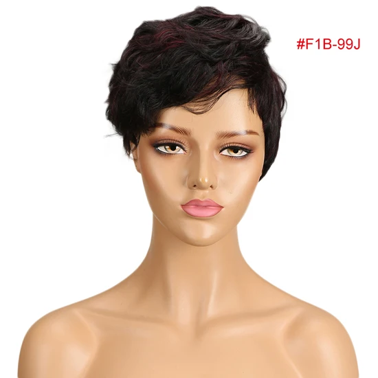 Lekker парики короткие парики из человеческих волос бразильские Remy человеческие волосы парики для черных женщин машинное производство человеческих волос парики десять цветов - Цвет волос: F1B/99J