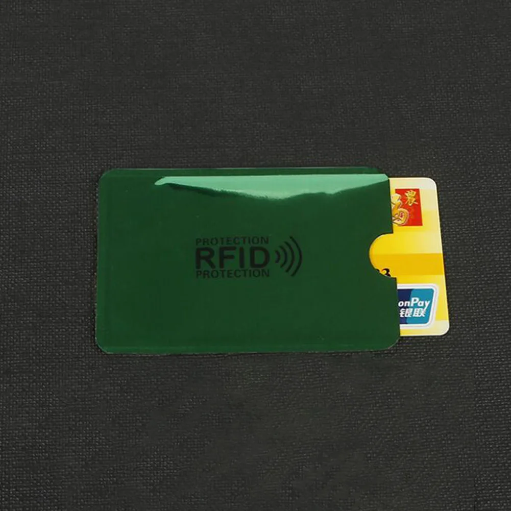 RFID держатель для карт, блокирующий банк, анти вор, кошелек, защитный чехол, алюминиевый чехол для кредитных карт, безопасный считыватель, Интеллектуальный щит, Новинка - Цвет: Зеленый
