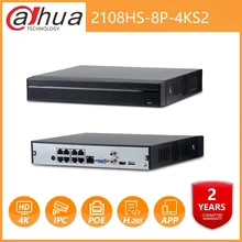 Dahua 8-канальный сетевой видеорегистратор NVR2108HS-8P-4kS2 1U 8PoE Lite 4K H.265 Сетевой Видео Регистраторы HD1080P DH Регистраторы поддерживаются sd-карты 8MP разрешение