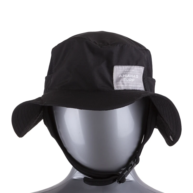 Черный Ananas Surf indo surf backet hat с ремешком kitesurf шапка Рыбацкая водная Спортивная Солнцезащитная шляпа для мужчин для мальчиков и девочек - Цвет: Черный