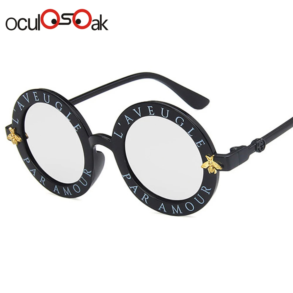 silver lens Горячая стимпанк пчела дети солнцезащитные очки мальчики девочки Роскошные винтажные детские солнцезащитные очки круглые солнцезащитные очки Oculos Feminino аксессуары - Цвет линз: silver lens