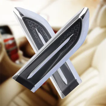 

2Pcs 3D Vent Air Flow Engine Cover Side Stickers Fender Sticker Decal Automobile Shark Gills Car Decorated