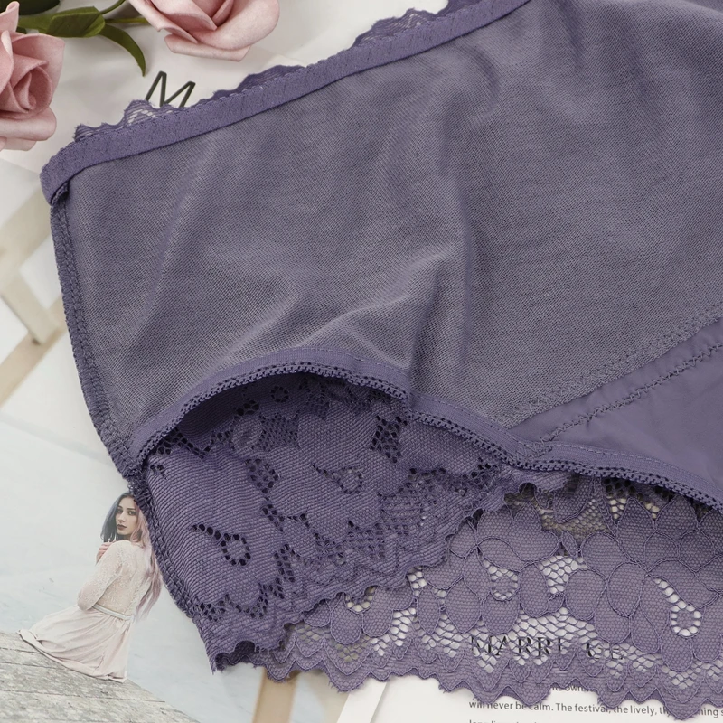 Beauwear сексуальные женские Однотонные трусы из нейлона и спандекса, бесшовные трусы, сексуальное кружевное белье, женские трусы размера плюс 3XL-5XL