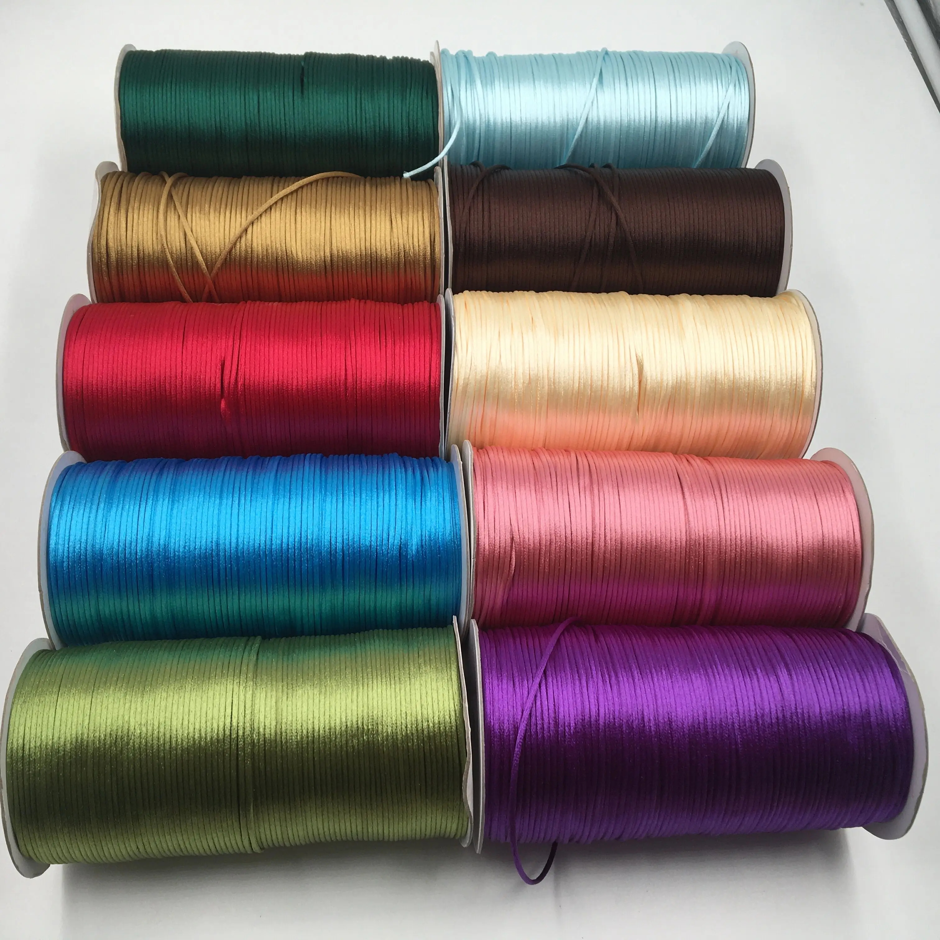 Macrame Cord Rope Thread 2mm 10 Meters/Lot Braided Macrame Silk DIY Chinese Knot Satin Bracelets Making Findings Beading