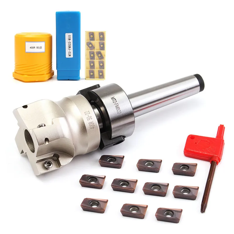 

Hot Sale MT2 M10&50mm Face End Mill Cutter+10 pcs APMT1604 Carbide Insert Wrench CNC