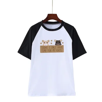 

Taday I Only Have Time For My Rats T Shirt Plus Size Short-sleeved Tee Shirts Graphic Tops Homme O-Neck Teenage T-shirt Fashion