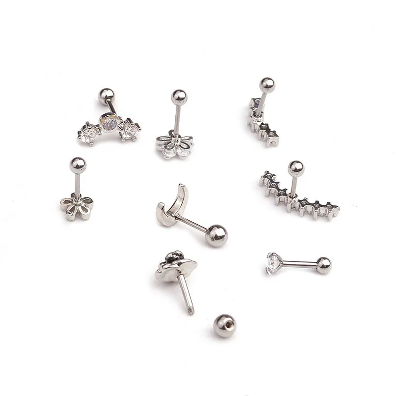 Cz Curved Bar Cartilage Earring Piercing Jewelry Body Piercing Earrings Ear Piercing Jewelry 1PC