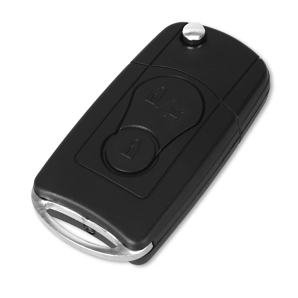 KEYYOU Uncut Blade 2 кнопки модифицированный Filp корпус автомобильного ключа дистанционного управления Fob чехол для Ssangyong Actyon SUV Kyron автомобильный Стайлинг