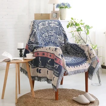 

Home deco knitting sofa cover Anti-slip cloth cotton sofa towel blanket knitting