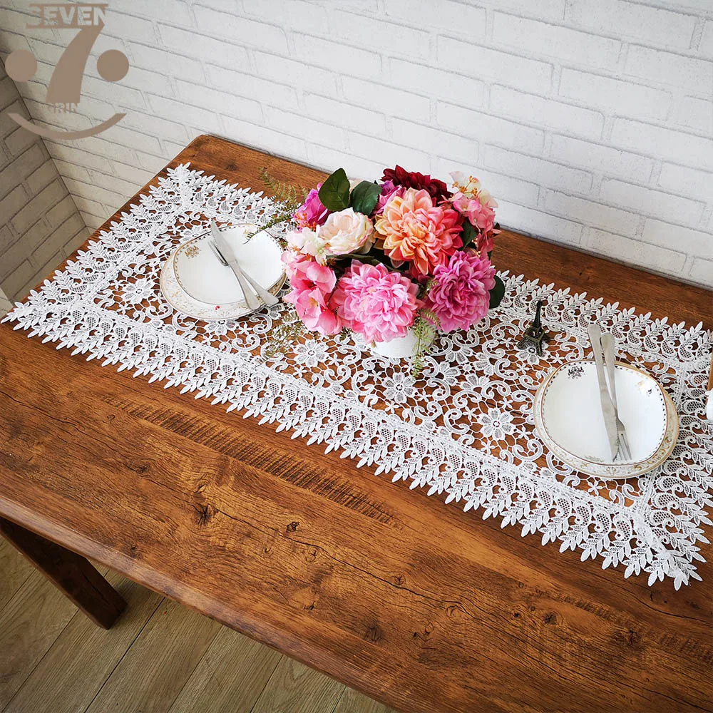 

Free Shipping Home Decorative Dining Banquet Hollow Out Embroidered Table Runner Furniture Cover