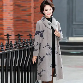 

2020 New High-end Cashmere Coat Women Mink Wool Coat Cardigan Long Fashion Loose Tops Women PR077