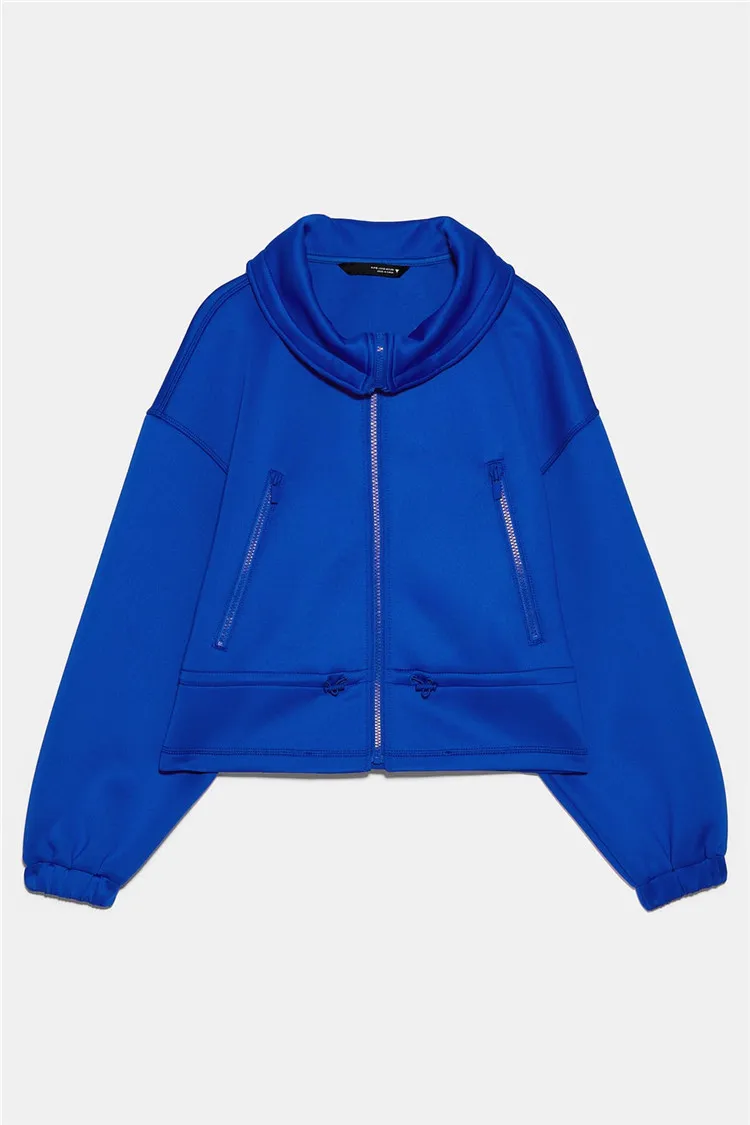 Mn30 Autumn Casual Loose-Fit Diving Fabric Coat Short Jacket Stand Collar Tops