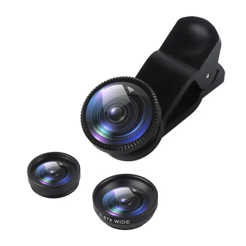 mobile lens 18x25 3-in-1 Wide Angle Macro Fisheye Lens Camera Kits Mobile For Phone with Eye Cell Phone Fish All Clip 0.67x Phones Lenses sony lens for mobile