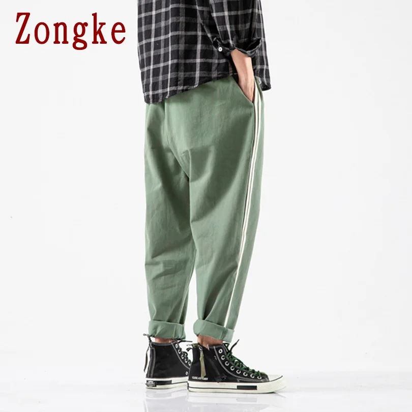 Zongke Cotton Pants Men Joggers Trousers Men Pants Streetwear Sweatpants Harem Pants Men Trousers 5XL Hip Hop Autumn New