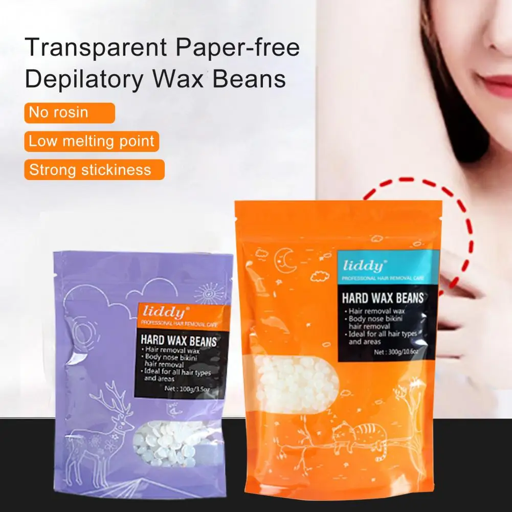 Solid 100g/300g/500g Painless Wax Beans Depilatory Hot Film Transparent Hair Removal Beans Low Melting Point   for Leg 2