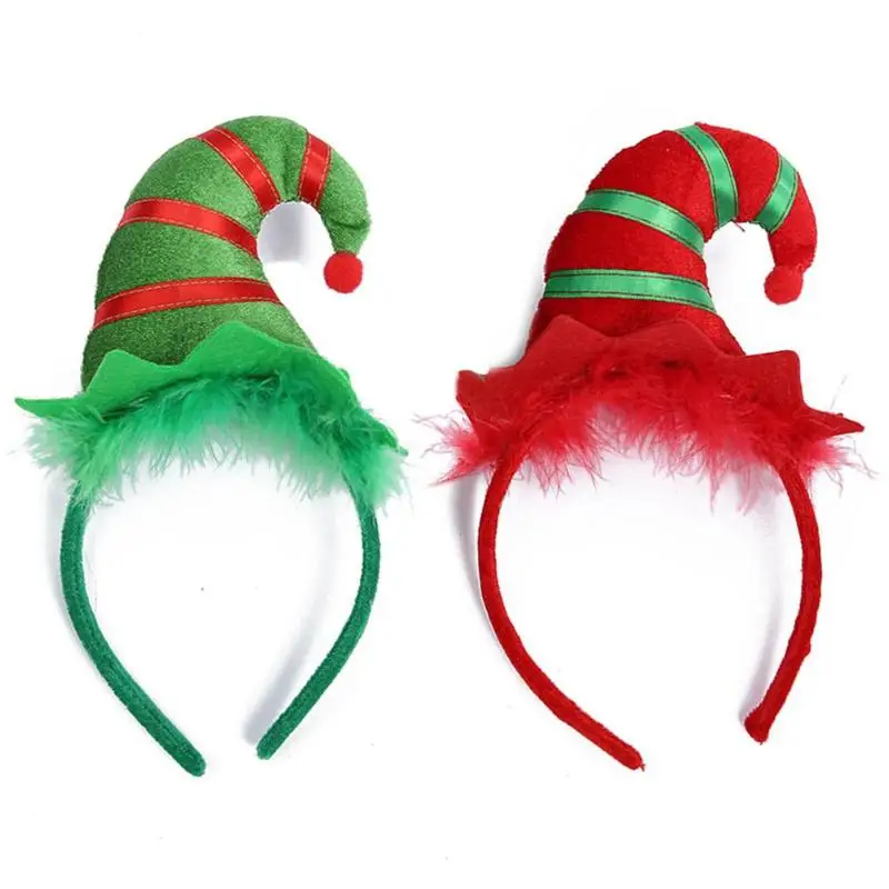 Милые рождественские повязки для волос в форме рогов, узор, индивидуальная полоска, умный войлок, бычий рог, перо, обруч для головы, украшение, подарок