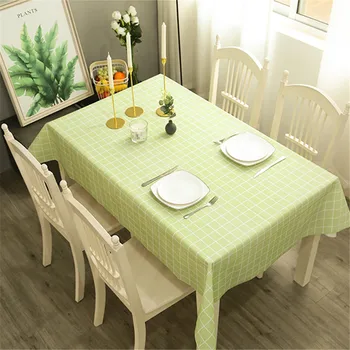 

Creative Plaid Decorative Linen Tablecloth With Tassel Waterproof Oilproof Thicken Rectangular Wedding Dining Tea Table Cloth