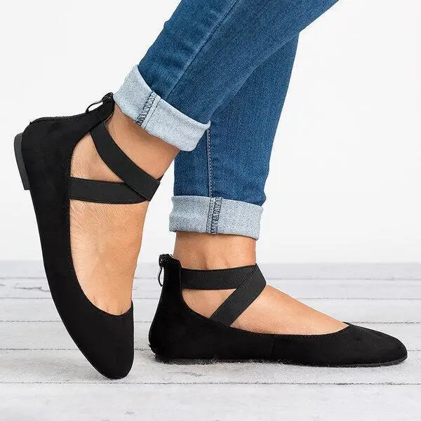 

Hot Selling Spring And Summer Europe And America Large Size New Style Sandals Women's Flat Heel Low-Cut Elastic Bandage round-To