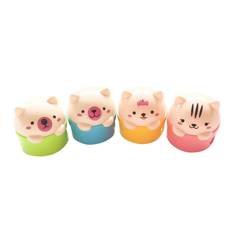 Kawaii Lovely Plastic Bear/cat Two-hole Automatic Pencil Sharpener Creative Stationery Gifts For Kids School Supplies Student