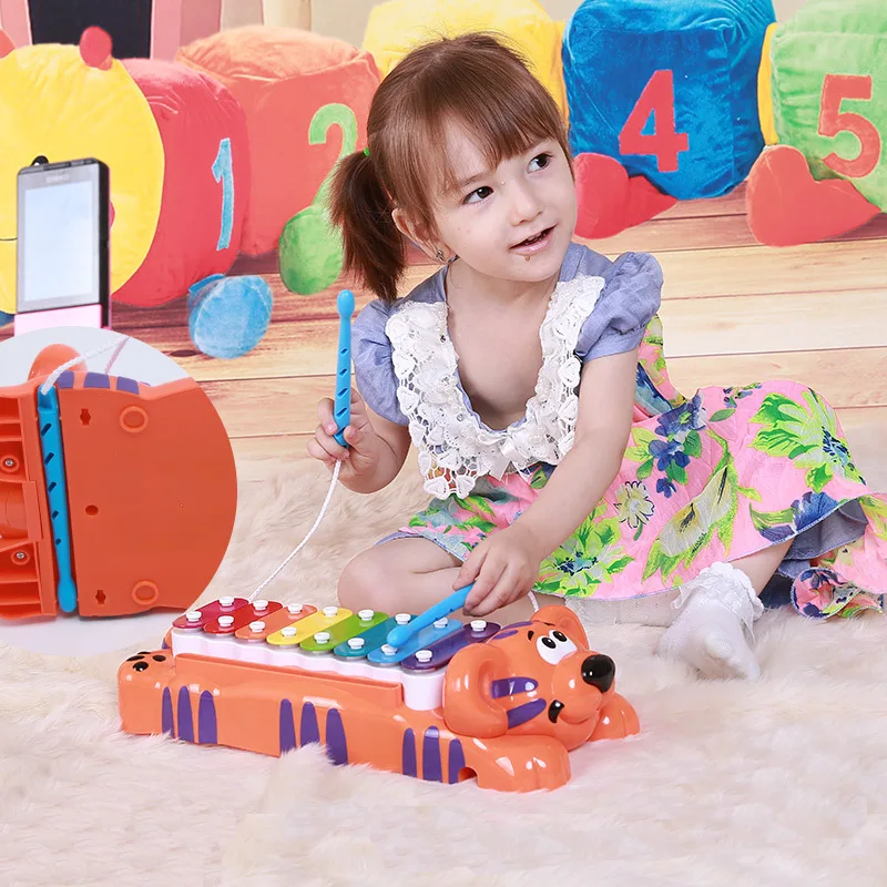 Little Tikes Америка Little Tikes Детские ударные 2-в-1 ошибки пианино Тигр пианино игрушечный музыкальный инструмент