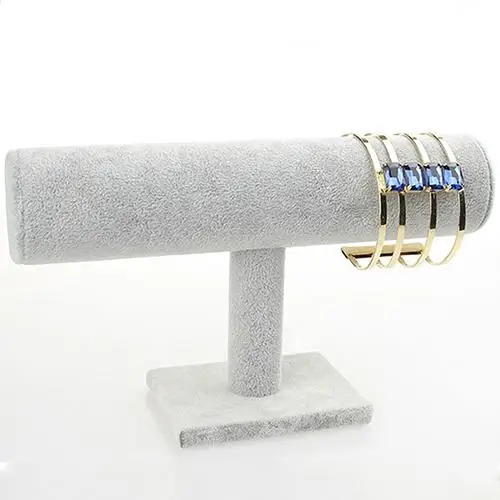 Velvet Leather T-Bar Jewelry Display Stand Bracelet Watch Holder Rack Soft to Touch | Дом и сад