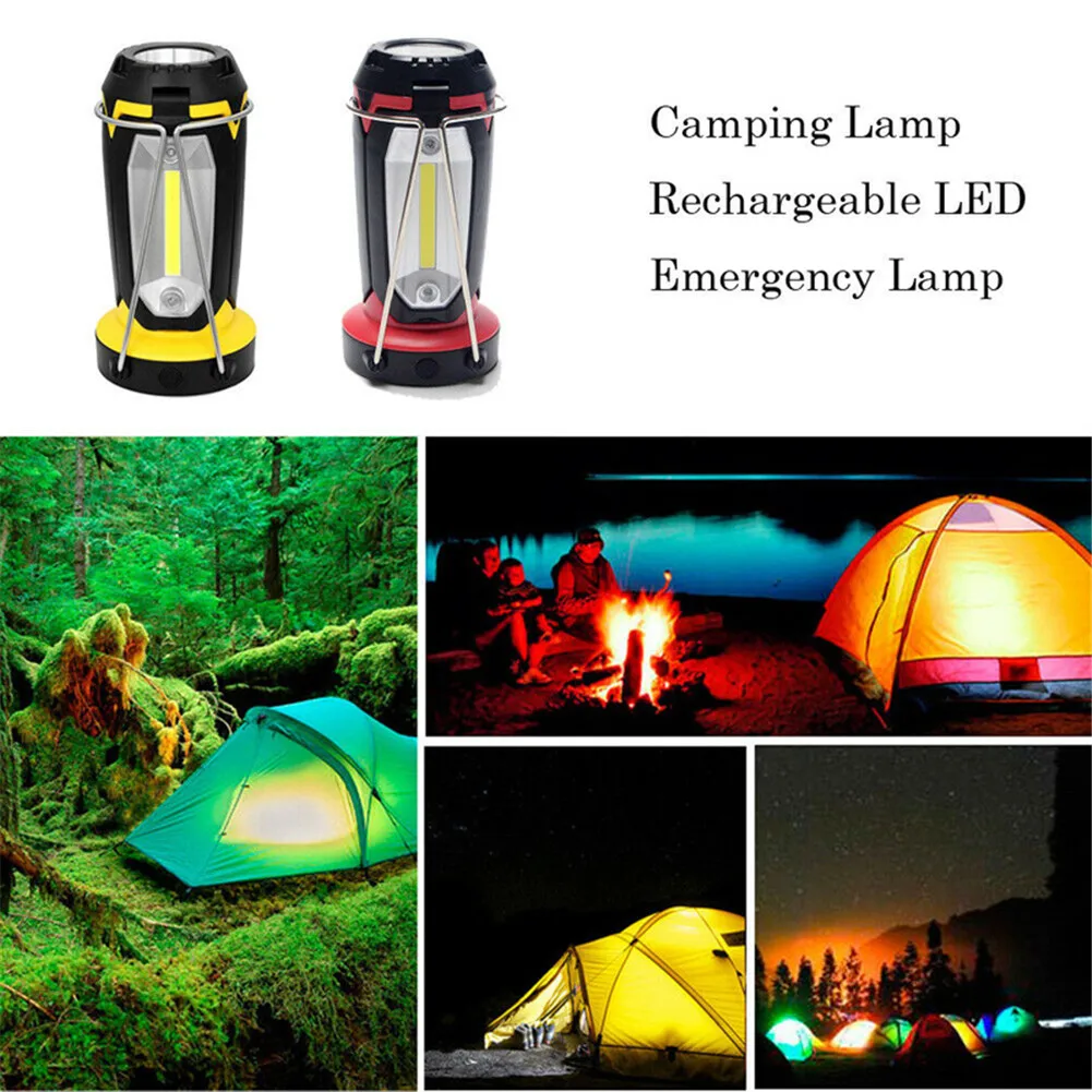 Rechargeable LED Portable Camping Lantern Lamp Outdoor Tent Light Flashlight Emergency Light Torch