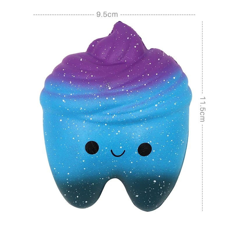 1pc Dental Teeth Shape Squeeze Gift Cute Cartoon Slow Rising Hand Spinner Stretchy Relax Squishy Toy Tooth Pendant Dentist Gift