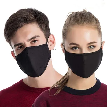 

Shipping In 24 Hours Fashion Cotton Face Mouth Mask with 2 Activated Carbon Filters for Men Women