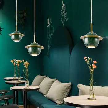 

Nordic contracted personality cafe bar combination lamps light luxury restaurant bar mock up room bedside droplight