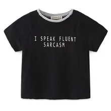 0529-03 детская одежда лето стиль футболка с короткими рукавами и круглым вырезом с принтом букв для мальчиков