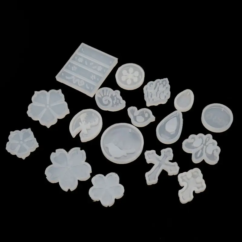 

17Pcs Flower Cross Round Teadrop Bird Jewelry Pendant Mold Jewelry Making Tools