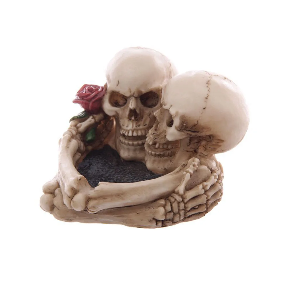 Resin Skull Ashtray Skull Figure Home Decoration Home Ornaments Scary Halloween Decorations Bar Smoking Room Accessories