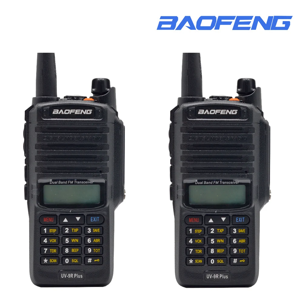 2 шт. Baofeng двухстороннее радио UV-9R плюс длинный диапазон Ham VHF радиостанция IP67 трансивер водонепроницаемый Baofeng рация