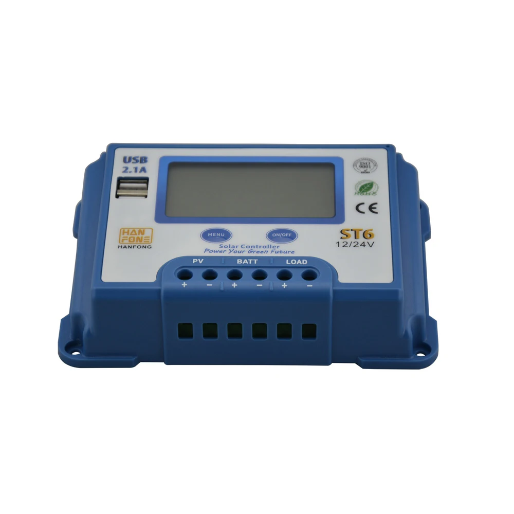 Controlador de Carga 20a 10a 12v 24v Solar Automático Pwm Controladores Lcd Dupla Usb 5v Saída Painel Regulador Fotovoltaico 60a - 50a 40a 30a 24v controlador de carga solar automático pwm