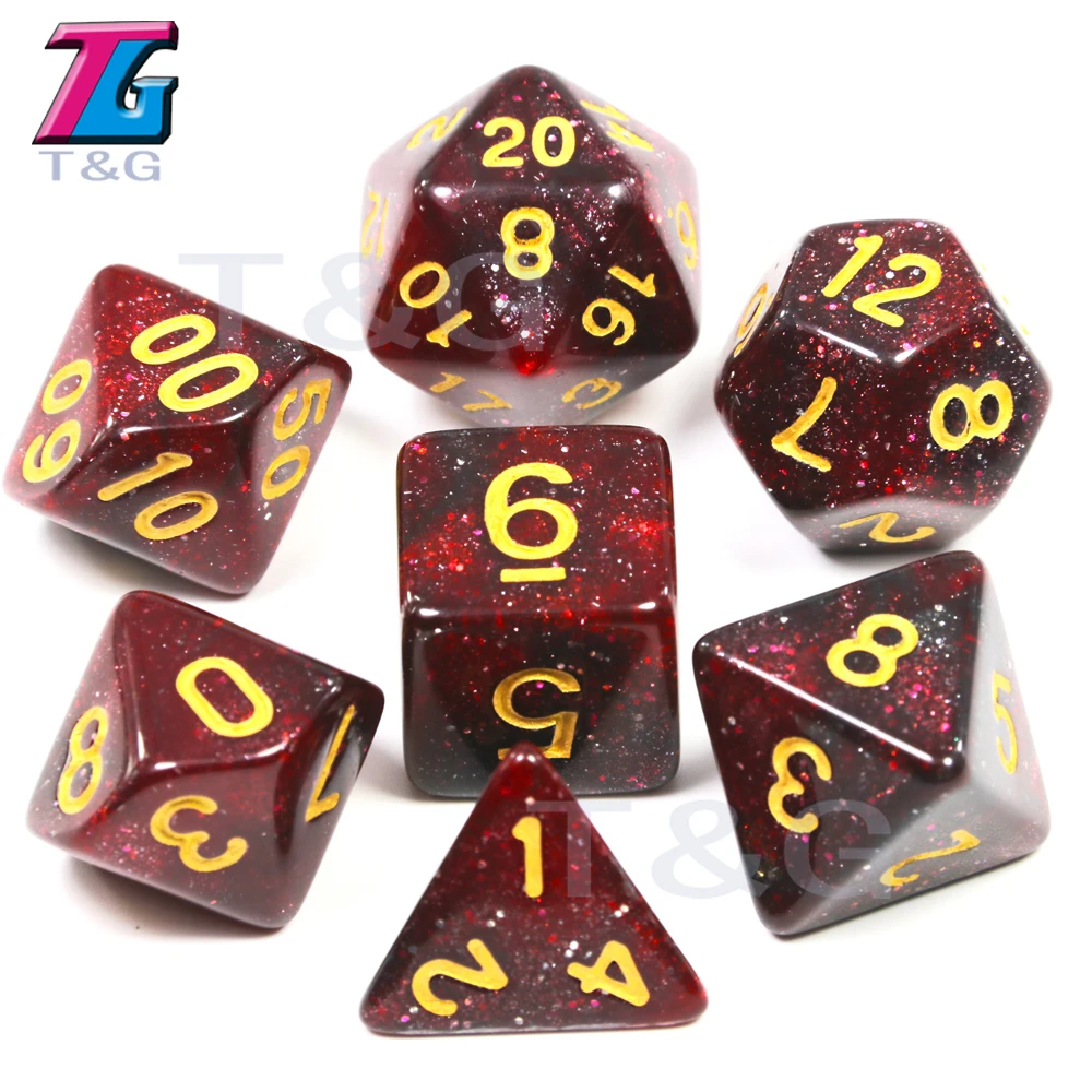 T & G Творческий Вселенная Галактика кости набор для настольной игры D4 D20 с