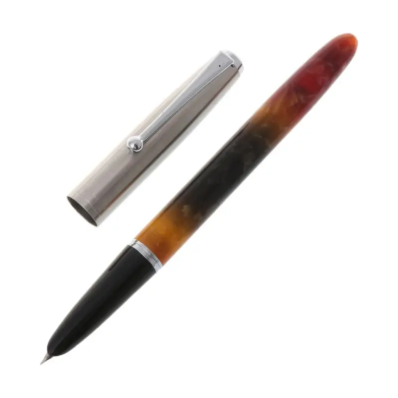 Jinhao 51A роскошная мужская перьевая ручка, деловая, Студенческая, 0,38 мм, очень тонкое перо, каллиграфия, школьные, офисные принадлежности, инструмент для письма - Цвет: amber color